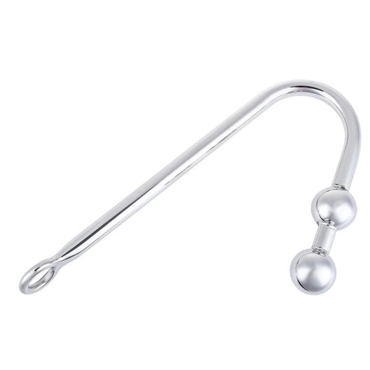 Pleasurable 4417 Anal Balls Stainless Steel Two Hook 0707